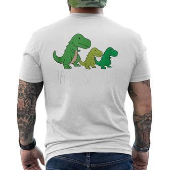 Daddysaurus Dad Fathers Day T Rex Dinosaur Men's T-shirt Back Print - Seseable