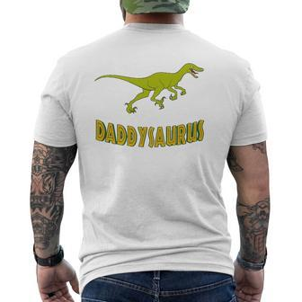 Daddysaurus Men Great Idea For Father Mens Back Print T-shirt | Mazezy