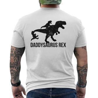 Daddysaurus Rex 2 Kids Daddy Dinosaur Mens Back Print T-shirt | Mazezy