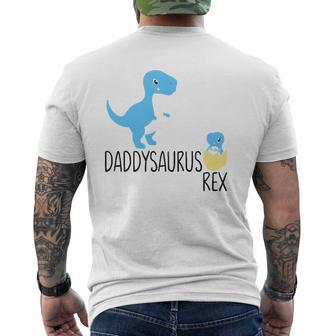 Daddysaurus Rex Dinosaur Babysaurus Dino Daddy Baby Mens Back Print T-shirt | Mazezy