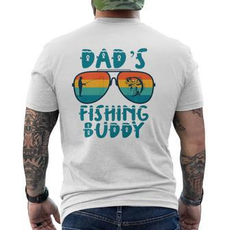 Dad's Fishing Buddy Cute Fish Sunglasses Youth Kids Premium Mens Back Print T-shirt | Mazezy