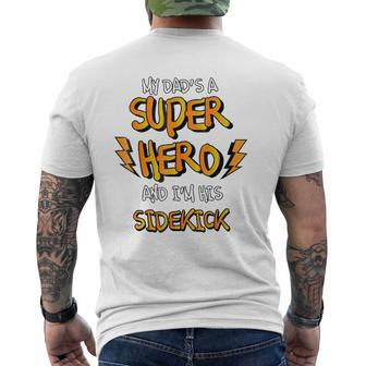 My Dads A Superhero Cool Kids Mens Back Print T-shirt | Mazezy