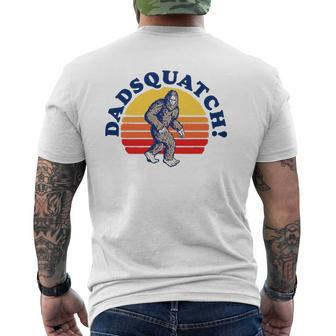 Dadsquatch Bigfoot Sasquatch Dad 80S Sunset Retro Mens Back Print T-shirt | Mazezy