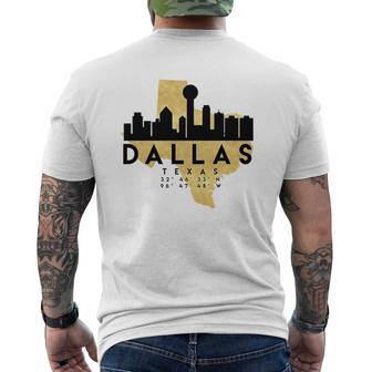 Dallas Texas Skyline Map Art Mens Back Print T-shirt - Seseable