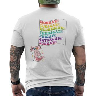 Dare To Be Yourself Every Day Cute Pride Lgbtq Axolotl Men's T-shirt Back Print - Monsterry DE