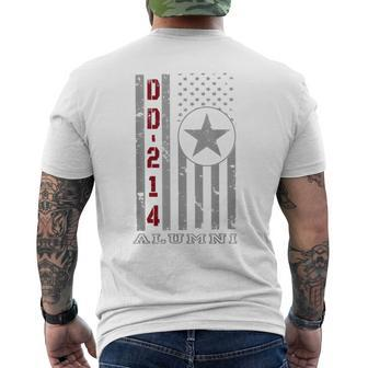 Dd214 Alumni Vintage American Flag Veteran Men's T-shirt Back Print - Monsterry