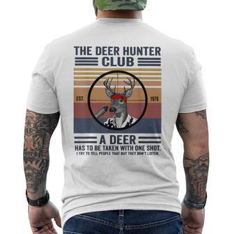 The Deer Hunter Club A Deer Has To Be Taken With One Shot Men's T-shirt Back Print - Monsterry CA