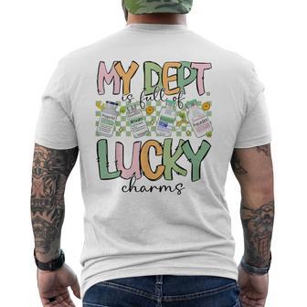 My Dept Is Full Of Lucky Charm Pharmacist St Patrick's Day Men's T-shirt Back Print - Monsterry