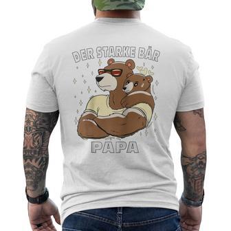 Der Starke Bär Papaatertag Männertag Bärater Papa Raglan T-Shirt mit Rückendruck - Geschenkecke