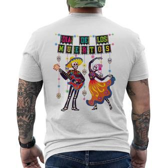 Dia De Los Muertos Day Of Dead Skeleton Dancing Couple Men's T-shirt Back Print - Monsterry UK