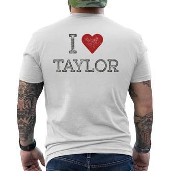 Distressed I Heart Michigan I Love Taylor Men's T-shirt Back Print - Monsterry