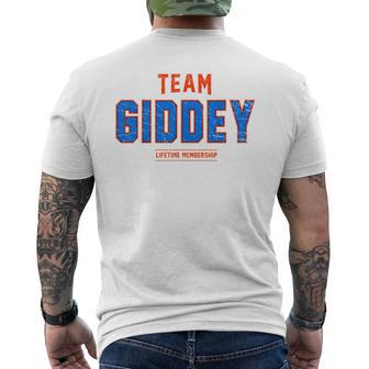 Distressed Team Giddey Proud Family Surname Last Name Men's T-shirt Back Print - Seseable