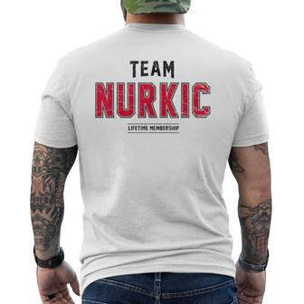 Distressed Team Nurkic Proud Family Surname Last Name Men's T-shirt Back Print - Seseable