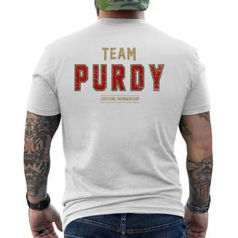 Distressed Team Purdy Proud Family Surname Last Name Men's T-shirt Back Print - Seseable