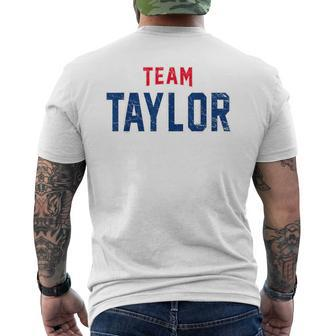 Distressed Team Taylor Surname Proud Family Last Name Men's T-shirt Back Print - Seseable