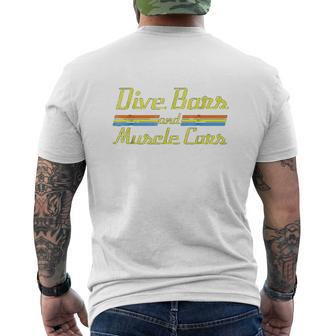 Dive Bars And Muscle Cars Mens Back Print T-shirt - Thegiftio UK
