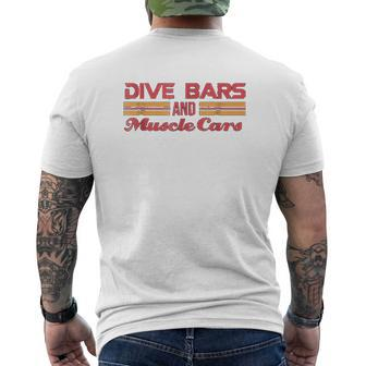 Dive Bars And Muscle Cars Mens Back Print T-shirt | Mazezy