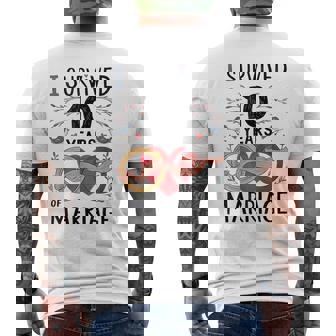 Divertido Aniversario De Boda De 10 Años A Juego Para Parejas Camiseta Hombre Estampado Espalda - Regaloses