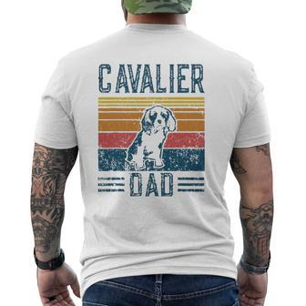 Dog Cavalier King Charles Spaniel Vintage Cavalier Dad Mens Back Print T-shirt | Mazezy