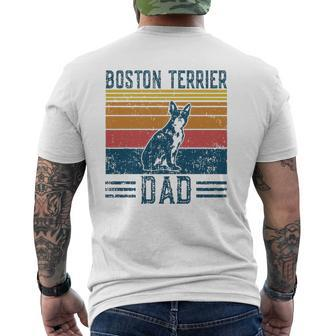Dog Dad Vintage Boston Terrier Dad Mens Back Print T-shirt | Mazezy UK