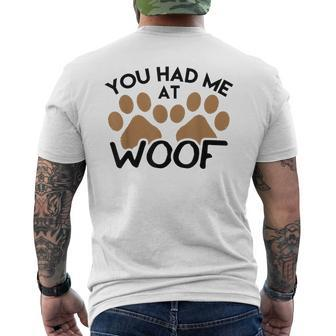 Dog For Dog Lovers You Had Me At Woof Men's T-shirt Back Print - Monsterry