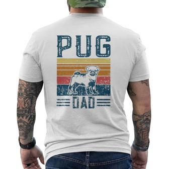 Dog Pug Papa Vintage Pug Dad Mens Back Print T-shirt | Mazezy