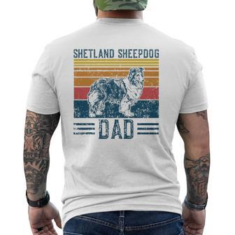 Dog Shetland Sheepdog Dad Vintage Shetland Sheepdog Dad Mens Back Print T-shirt | Mazezy