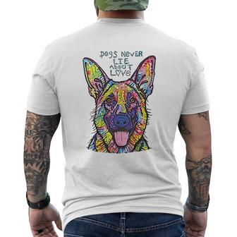 Dogs Never Lie About Love German Shepherd Mens Back Print T-shirt - Thegiftio UK
