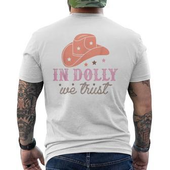 In Dolly We Trust Pink Western Hat Men's T-shirt Back Print - Seseable