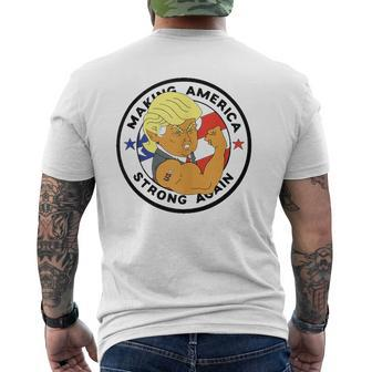 Donald Pump Make America Lift Again Memorial Day Father' Day Mens Back Print T-shirt | Mazezy