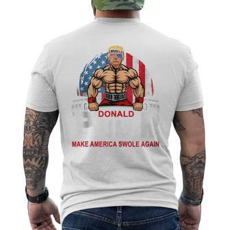 Donald Pump Swole America Again Gym Fitness Trump 2024 Men's T-shirt Back Print - Seseable