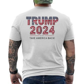 Donald Trump 2024 Take America Back Us Flag 4Th Of July Men's T-shirt Back Print - Monsterry UK