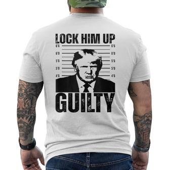 Donald Trump Hot Lock Him Up Trump Shot Men's T-shirt Back Print | Mazezy
