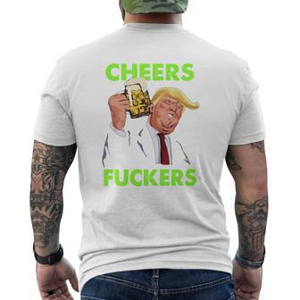 Donald Trump St Patricks Day Cheers Fuckers Mens Back Print T-shirt - Thegiftio