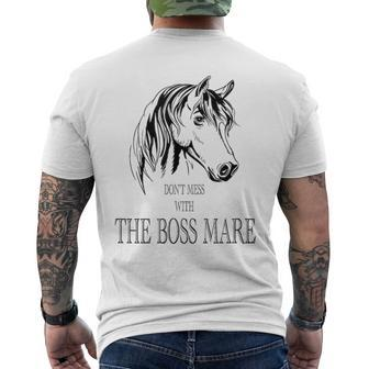Don't Mess With The Boss Mare Horseback Riding Baseball Men's T-shirt Back Print - Monsterry