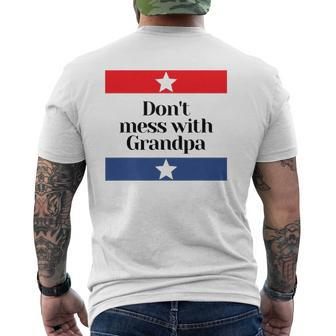 Don't Mess With Grandpa Texas Dad Granddad Grandfather Mens Back Print T-shirt | Mazezy