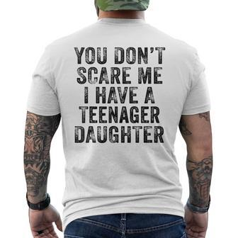 You Don't Scare Me I Have A Nage Daughter Distressed Men's T-shirt Back Print - Monsterry