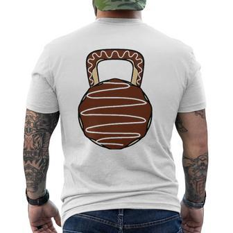 Donut Kettlebell Doughnut Fried Dough Sweet Dessert Toppings Mens Back Print T-shirt | Mazezy