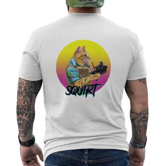 Donut Operator Cat Mens Back Print T-shirt - Seseable