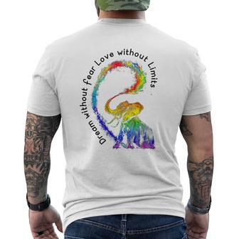 Dream Without Fear Love Without Limits Rainbow Elephant Lgbt World Pride Shirt Mens Back Print T-shirt - Thegiftio UK