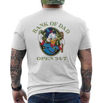 Ducktales Bank Of Dad Open 247 Vintage Mens Back Print T-shirt | Mazezy