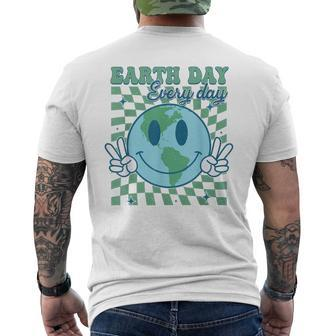 Earth Day Everyday Smile Face Hippie Planet Anniversary Men's T-shirt Back Print | Mazezy DE