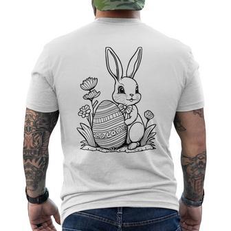 Easter Bunny Ausmalen Und Selbst Bemalen T-Shirt mit Rückendruck - Seseable