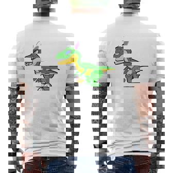 Easter Dinosaur With Bunny Ears Easter Eggs Basket Mens Back Print T-shirt - Thegiftio UK