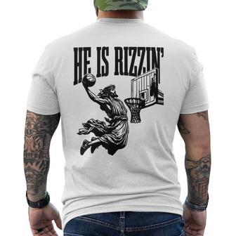 Easter Jesus He Is Rizzen Men's T-shirt Back Print - Seseable