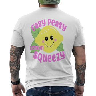 Easy Peasy Lemon Squeezy Fun Summertime Lemonade Lover Men's T-shirt Back Print - Monsterry AU