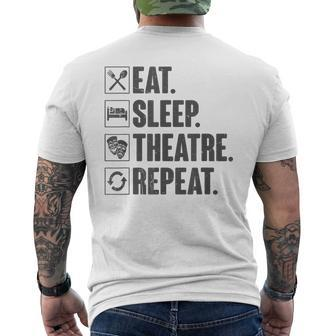 Eat Sleep Theatre Repeat Actor Theater Lover Vintage Men's T-shirt Back Print - Monsterry UK