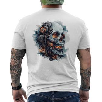 Eindringliche Steampunk-Totenkopf-Geheimnisse Inspiration Grafikdesign T-Shirt mit Rückendruck - Seseable