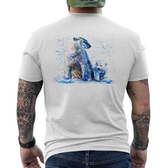 Eisbär Handbemalter Eisbär T-Shirt mit Rückendruck - Seseable