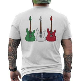 Electric Guitar Italian Flag Guitarist Musician Italy Men's T-shirt Back Print - Monsterry AU